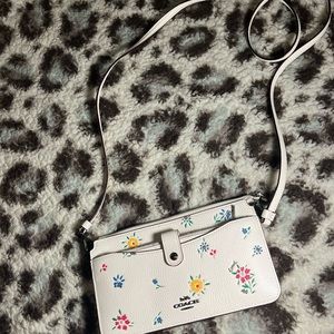 White floral Coach mini purse!